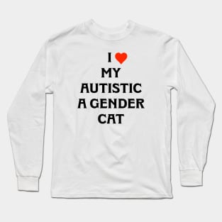 AUTISTIC A GENDER CAT Long Sleeve T-Shirt